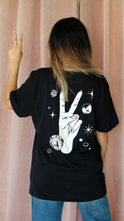 Astronomy Club Peace Hand Tee Back
