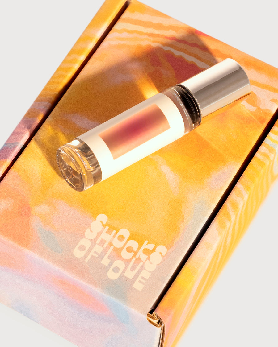 Orange Blossoms Body Oil Displayed on a Shocks of Lover Shipping Box