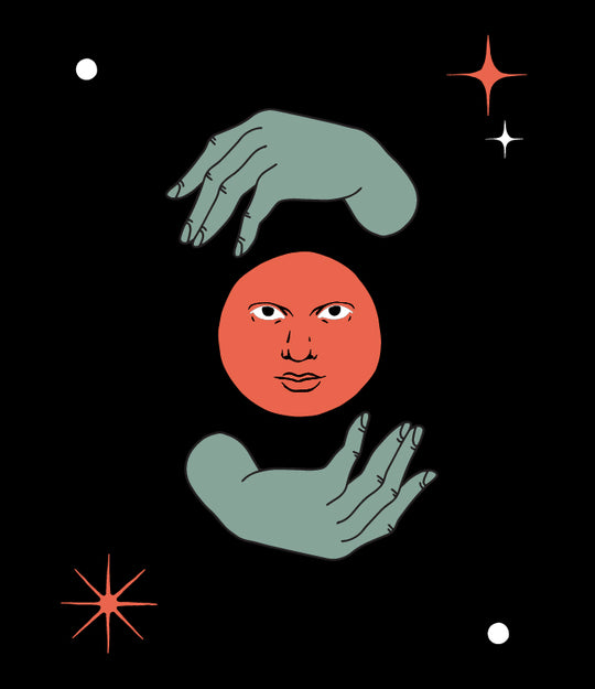 The Lunary Moon Icon With Hands