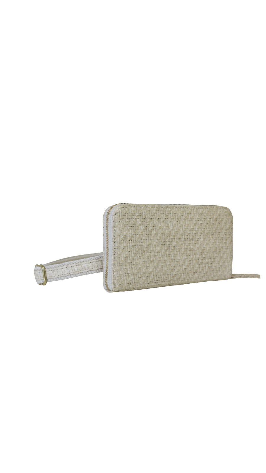 Raffia White Sand Convertible Wallet by HFS Collective