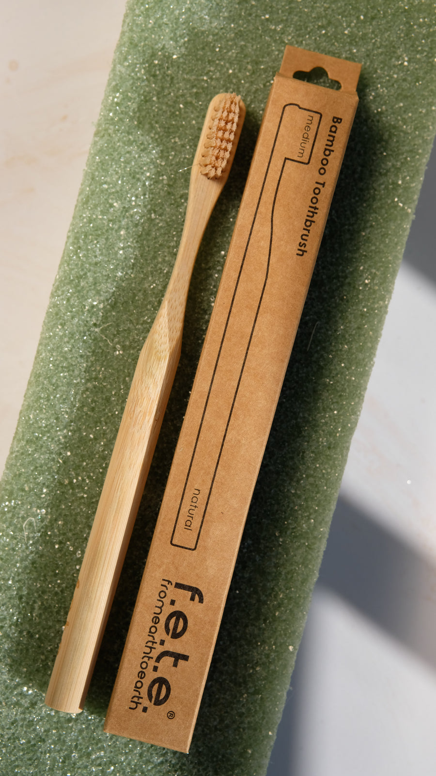 F.E.T.E. Medium Bamboo Toothbrush in Natural