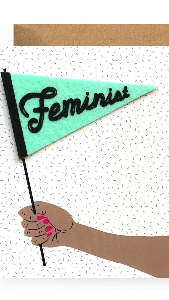 Feminist Pennant Sticker Card by Boss Dotty Paper Co