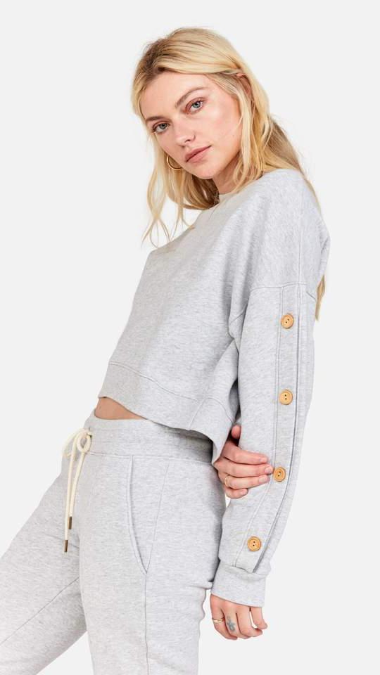 Harvey Sweater in Heather Grey Fleece by Mate the Label
