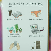 Introvert Activities Card by Party of One