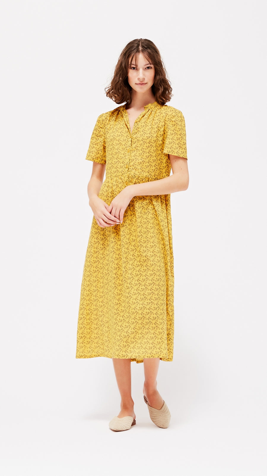 LACAUSA Clothing Dakota Midi Dress in Marigold