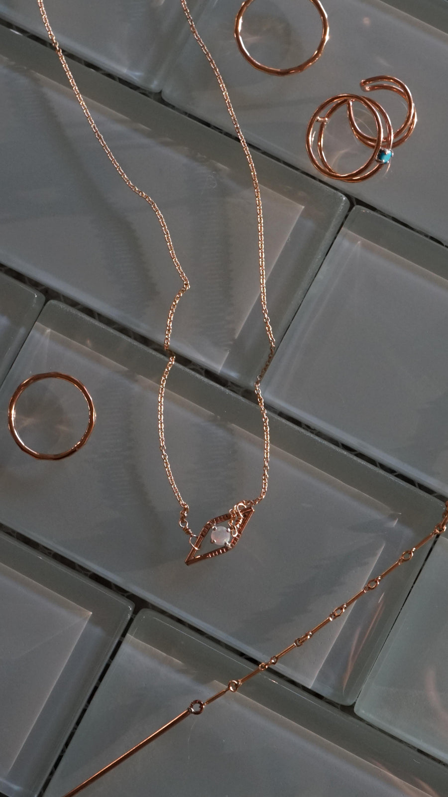Sloane Jewelry Design Diamond Gem Necklace Opal