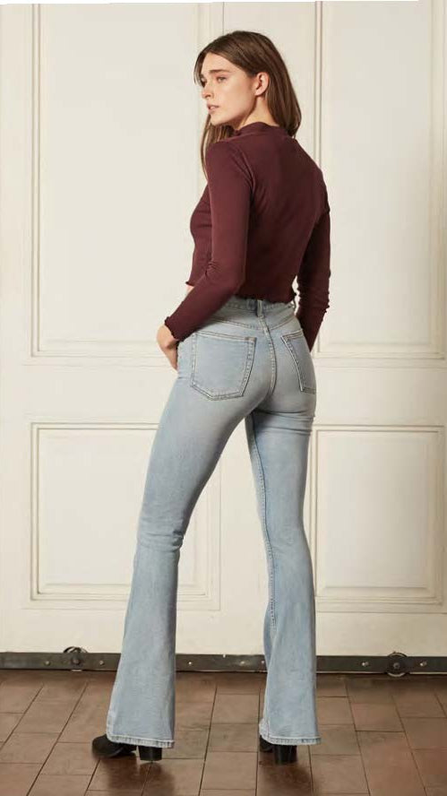 The Kingsley Wide Leg Flare by Boyish Jeans in Gone With The Wind Light Wash Denim